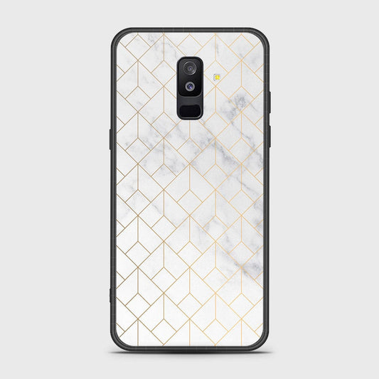 Samsung Galaxy A6 Plus 2018 Cover- White Marble Series 2 - HQ Ultra Shine Premium Infinity Glass Soft Silicon Borders Case