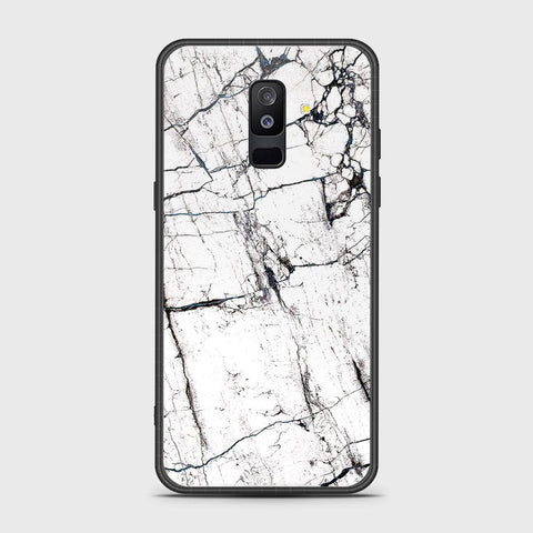 Samsung Galaxy A6 Plus 2018 Cover- White Marble Series 2 - HQ Ultra Shine Premium Infinity Glass Soft Silicon Borders Case