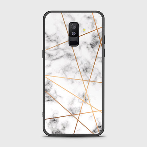 Samsung Galaxy A6 Plus 2018 Cover- White Marble Series 2 - HQ Ultra Shine Premium Infinity Glass Soft Silicon Borders Case