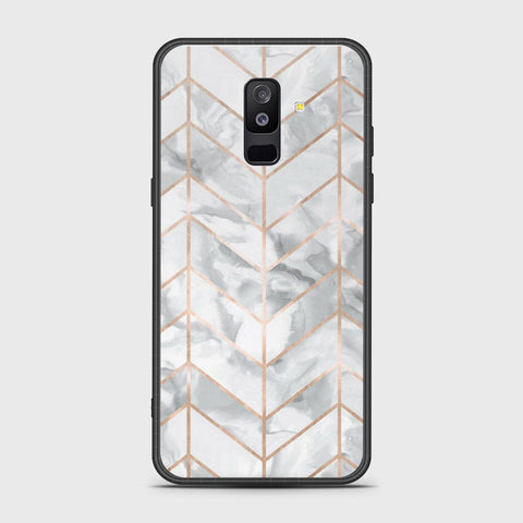 Samsung Galaxy A6 Plus 2018 Cover- White Marble Series 2 - HQ Ultra Shine Premium Infinity Glass Soft Silicon Borders Case