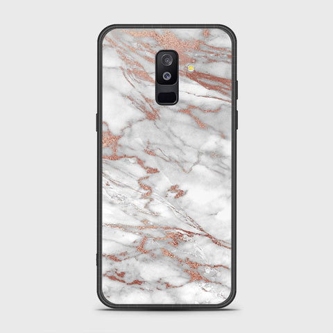 Samsung Galaxy A6 Plus 2018 Cover- White Marble Series 2 - HQ Ultra Shine Premium Infinity Glass Soft Silicon Borders Case