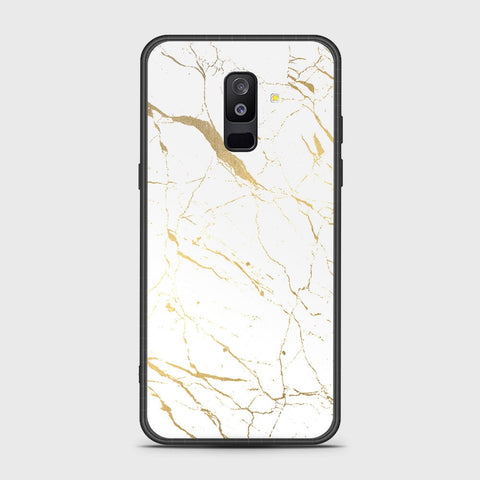 Samsung Galaxy A6 Plus 2018 Cover- White Marble Series 2 - HQ Ultra Shine Premium Infinity Glass Soft Silicon Borders Case