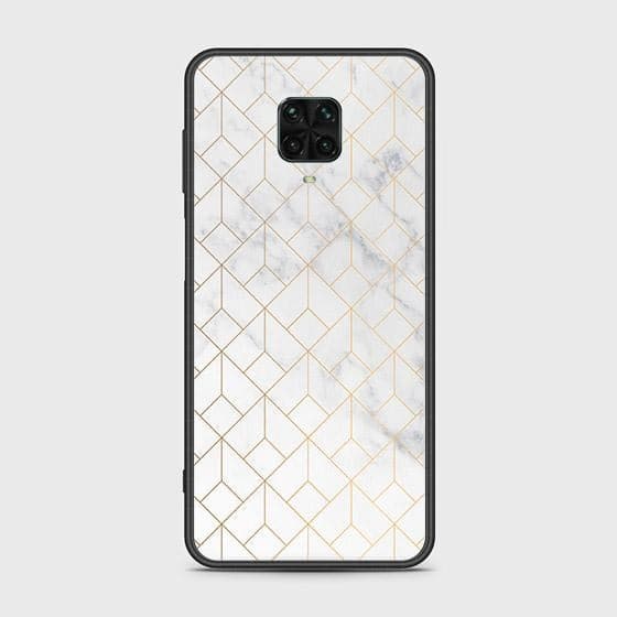 Xiaomi Redmi Note 9 Pro Cover - White Marble Series 2 - HQ Ultra Shine Premium Infinity Glass Soft Silicon Borders Case