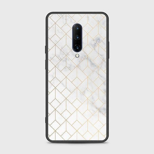 OnePlus 7 Pro Cover - White Marble Series 2 - HQ Ultra Shine Premium Infinity Glass Soft Silicon Borders Case