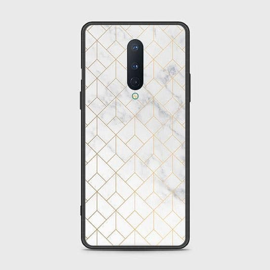 OnePlus 8 4G Cover - White Marble Series 2 - HQ Ultra Shine Premium Infinity Glass Soft Silicon Borders Case