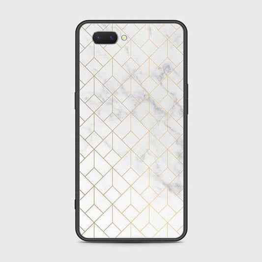 Oppo A5 Cover - White Marble Series 2 - HQ Ultra Shine Premium Infinity Glass Soft Silicon Borders Case