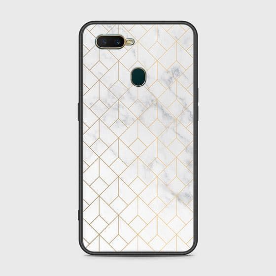 Oppo A11k Cover - White Marble Series 2 - HQ Ultra Shine Premium Infinity Glass Soft Silicon Borders Case