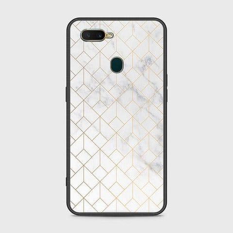 Oppo A12s Cover - White Marble Series 2 - HQ Ultra Shine Premium Infinity Glass Soft Silicon Borders Case