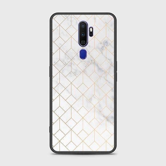 Oppo A9 2020 Cover - White Marble Series 2 - HQ Ultra Shine Premium Infinity Glass Soft Silicon Borders Case