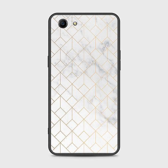 Oppo A83 Cover - White Marble Series 2 - HQ Ultra Shine Premium Infinity Glass Soft Silicon Borders Case