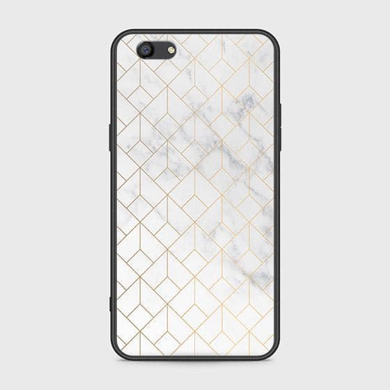 Oppo F3 Cover - White Marble Series 2 - HQ Ultra Shine Premium Infinity Glass Soft Silicon Borders Case