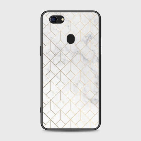 Oppo F5 Cover - White Marble Series 2 - HQ Ultra Shine Premium Infinity Glass Soft Silicon Borders Case