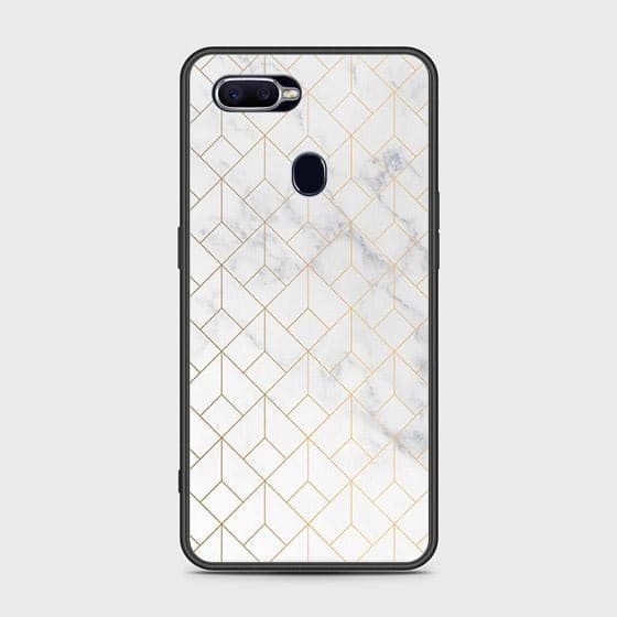 Oppo F9 / F9 Pro Cover - White Marble Series 2 - HQ Ultra Shine Premium Infinity Glass Soft Silicon Borders Case