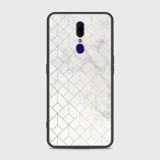 Oppo F11 Cover - White Marble Series 2 - HQ Ultra Shine Premium Infinity Glass Soft Silicon Borders Case