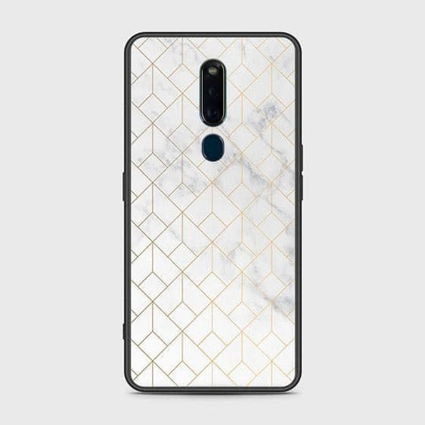 Oppo F11 Pro Cover - White Marble Series 2 - HQ Ultra Shine Premium Infinity Glass Soft Silicon Borders Case