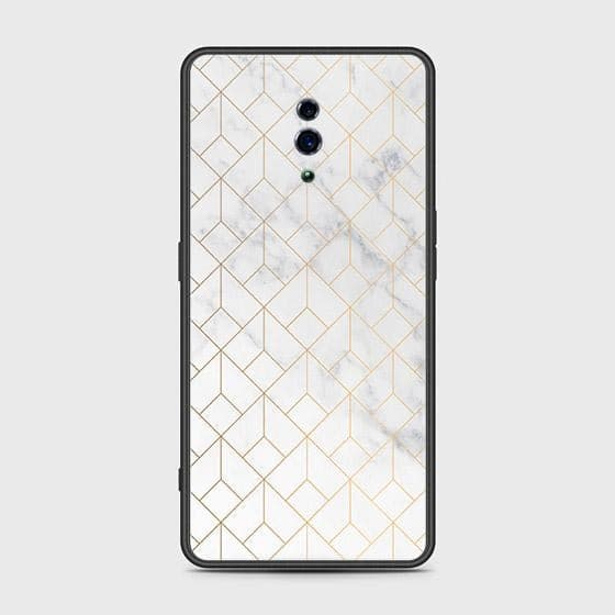 Oppo Reno Cover - White Marble Series 2 - HQ Ultra Shine Premium Infinity Glass Soft Silicon Borders Case