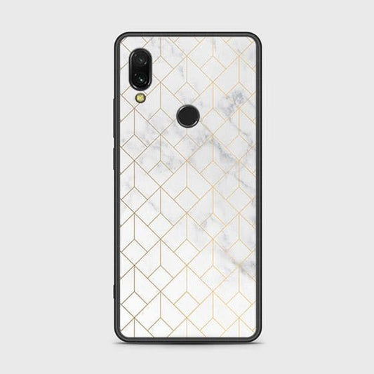 Xiaomi Redmi 7 Cover - White Marble Series 2 - HQ Ultra Shine Premium Infinity Glass Soft Silicon Borders Case