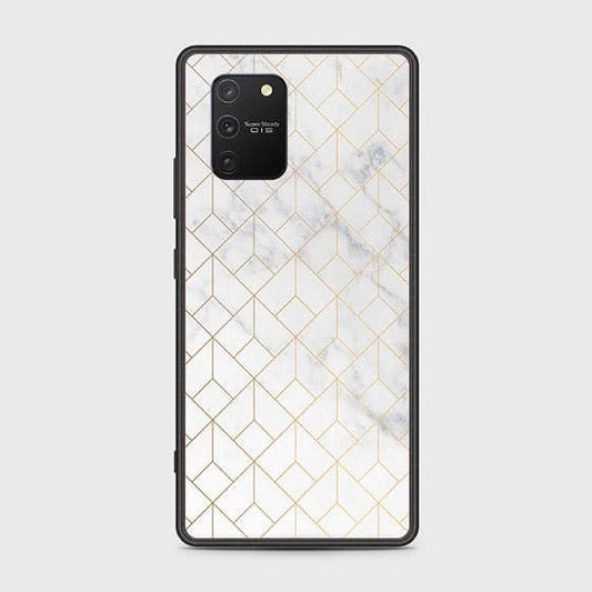 Samsung Galaxy S10 Lite Cover - White Marble Series 2 - HQ Ultra Shine Premium Infinity Glass Soft Silicon Borders Case