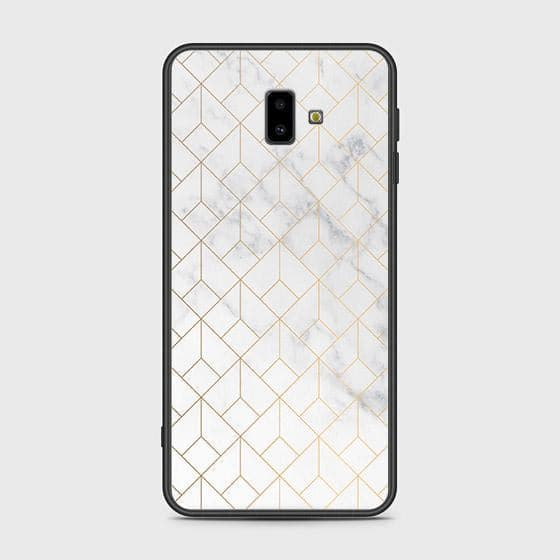 Samsung Galaxy J6 Plus 2018 Cover - White Marble Series 2 - HQ Ultra Shine Premium Infinity Glass Soft Silicon Borders Case