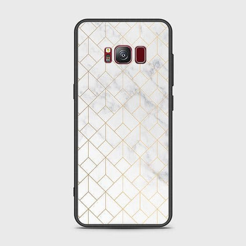 Samsung Galaxy S8 Plus Cover - White Marble Series 2 - HQ Ultra Shine Premium Infinity Glass Soft Silicon Borders Case