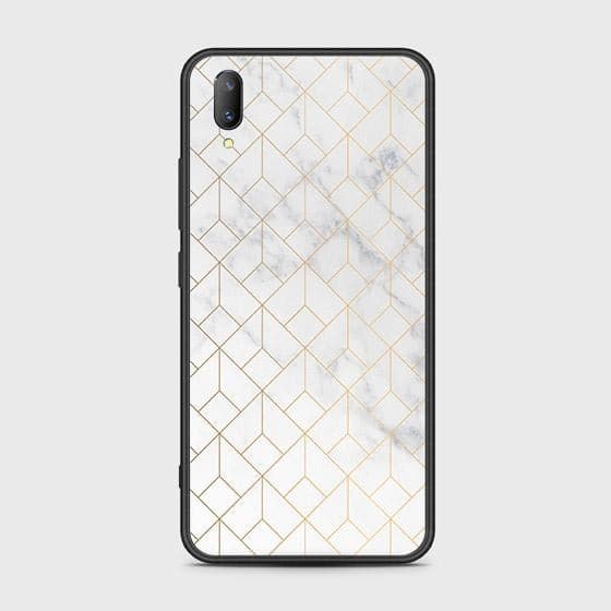 Vivo V11 Pro Cover - White Marble Series 2 - HQ Ultra Shine Premium Infinity Glass Soft Silicon Borders Case