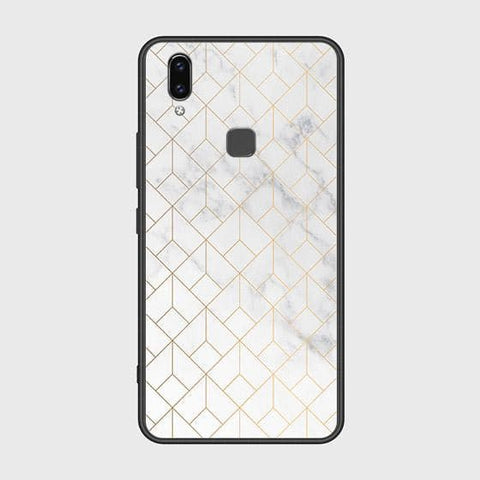 Vivo Y85 Cover - White Marble Series 2 - HQ Ultra Shine Premium Infinity Glass Soft Silicon Borders Case