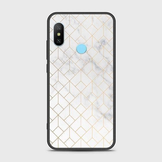 Xiaomi Mi A2 Lite Cover - White Marble Series 2 - HQ Ultra Shine Premium Infinity Glass Soft Silicon Borders Case