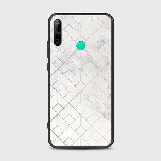 Huawei P40 lite E Cover - White Marble Series 2 - HQ Ultra Shine Premium Infinity Glass Soft Silicon Borders Case