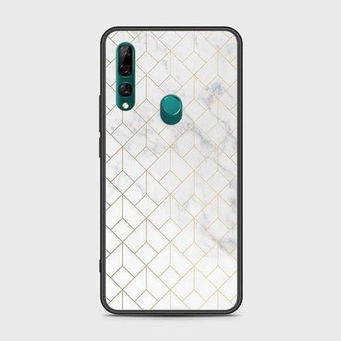 Huawei Y9 Prime 2019 Cover - White Marble Series 2 - HQ Ultra Shine Premium Infinity Glass Soft Silicon Borders Case