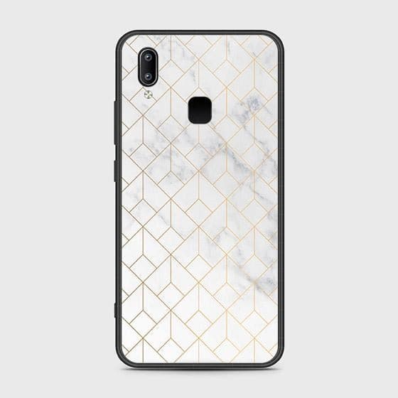 Vivo Y91 Cover - White Marble Series 2 - HQ Ultra Shine Premium Infinity Glass Soft Silicon Borders Case