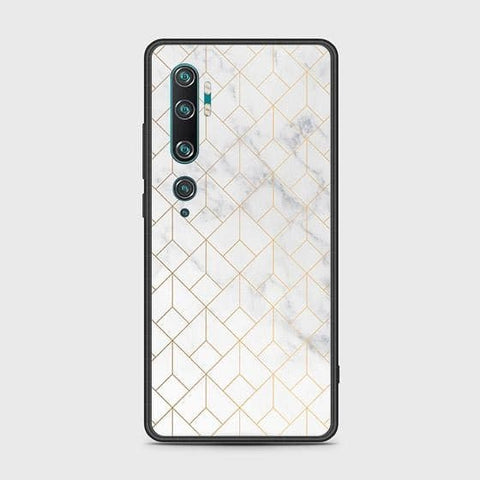 Xiaomi Mi CC9 Pro Cover - White Marble Series 2 - HQ Ultra Shine Premium Infinity Glass Soft Silicon Borders Case