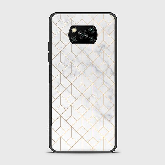 Xiaomi Poco X3 Pro Cover - White Marble Series 2 - HQ Ultra Shine Premium Infinity Glass Soft Silicon Borders Case