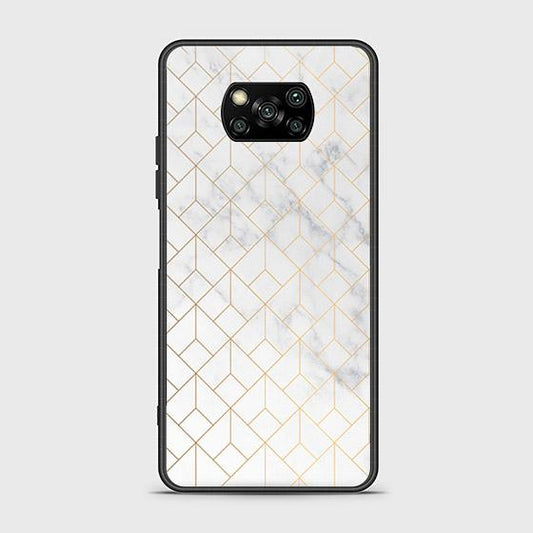 Xiaomi Poco X3 Cover - White Marble Series 2 - HQ Ultra Shine Premium Infinity Glass Soft Silicon Borders Case