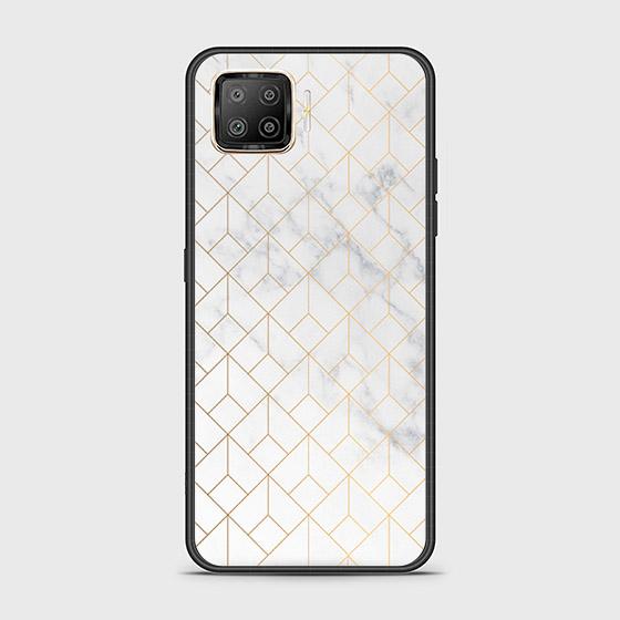 Oppo A73 Cover - White Marble Series 2 - HQ Ultra Shine Premium Infinity Glass Soft Silicon Borders Case