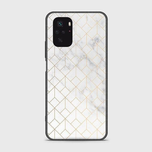 Xiaomi Redmi Note 10S Cover - White Marble Series 2 - HQ Ultra Shine Premium Infinity Glass Soft Silicon Borders Case