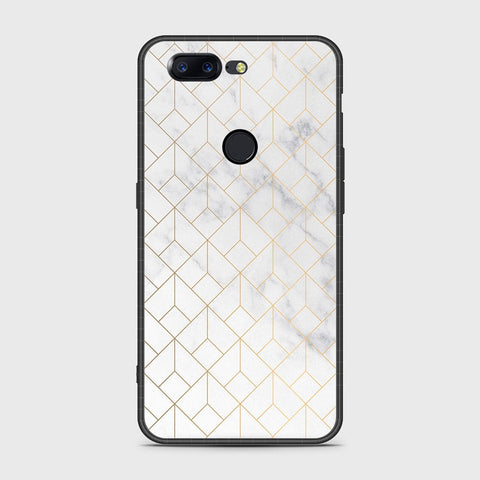 OnePlus 5T Cover- White Marble Series 2 - HQ Ultra Shine Premium Infinity Glass Soft Silicon Borders Case