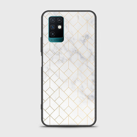 Infinix Note 10 Cover- White Marble Series 2 - HQ Ultra Shine Premium Infinity Glass Soft Silicon Borders Case