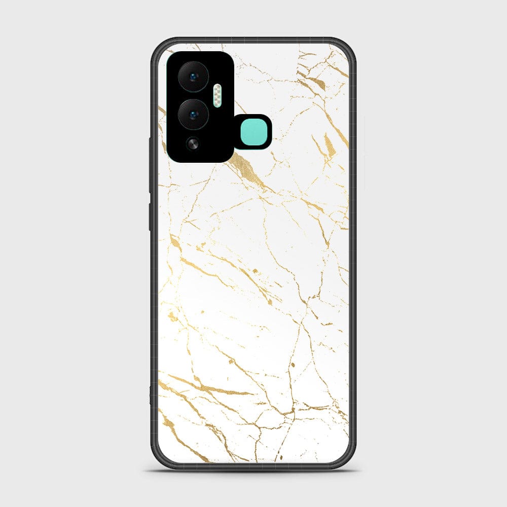 Infinix Hot 12i Cover- White Marble Series 2 - HQ Ultra Shine Premium Infinity Glass Soft Silicon Borders Case