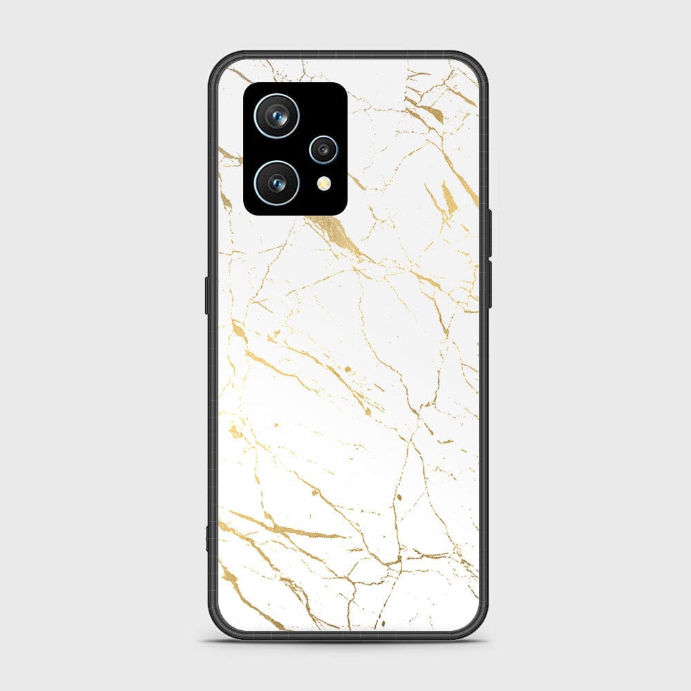 Realme 9 Pro Plus Cover- White Marble Series 2 - HQ Ultra Shine Premium Infinity Glass Soft Silicon Borders Case