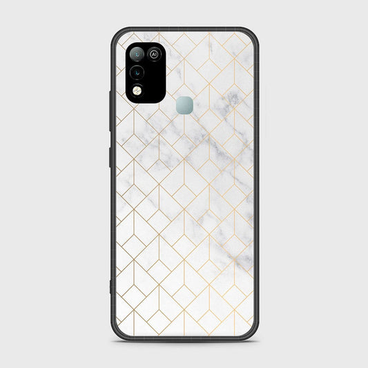 Infinix Hot 10 Play Cover- White Marble Series 2 - HQ Ultra Shine Premium Infinity Glass Soft Silicon Borders Case