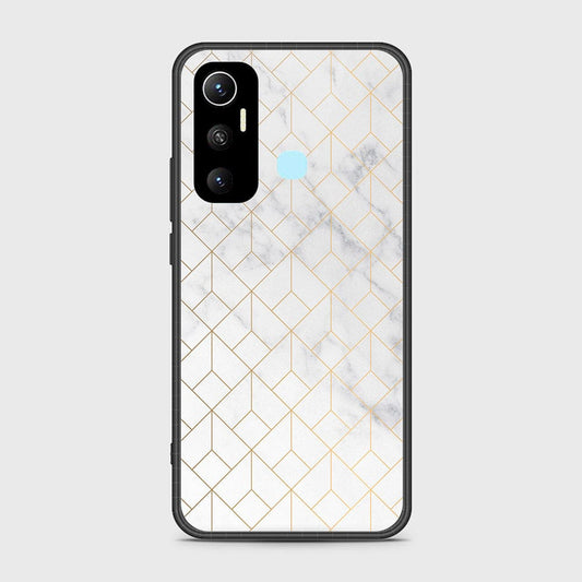 Infinix Hot 11 Cover- White Marble Series 2 - HQ Ultra Shine Premium Infinity Glass Soft Silicon Borders Case