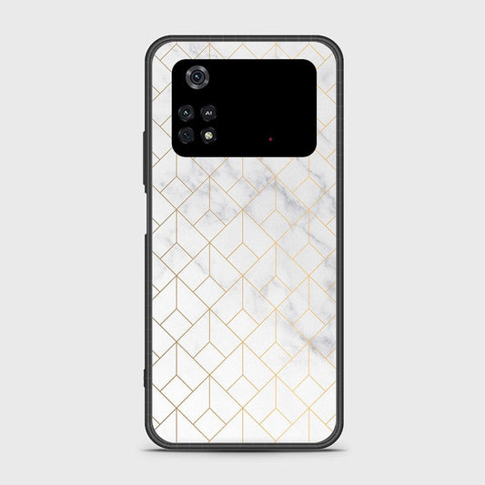 Xiaomi Poco M4 Pro 4G Cover- White Marble Series 2 - HQ Ultra Shine Premium Infinity Glass Soft Silicon Borders Case