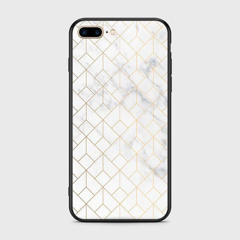 iPhone 7 Plus Cover - White Marble Series 2 - HQ Ultra Shine Premium Infinity Glass Soft Silicon Borders Case