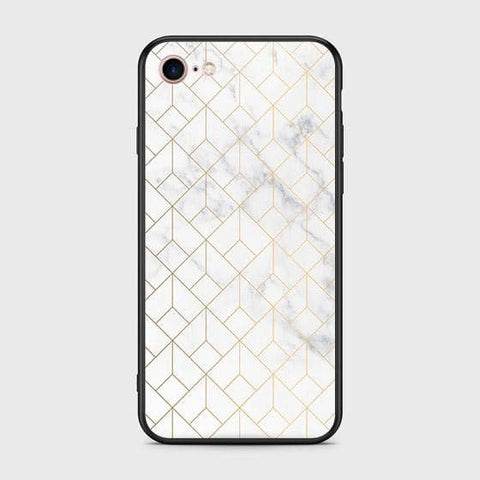 iPhone SE 2020 Cover - White Marble Series 2 - HQ Ultra Shine Premium Infinity Glass Soft Silicon Borders Case