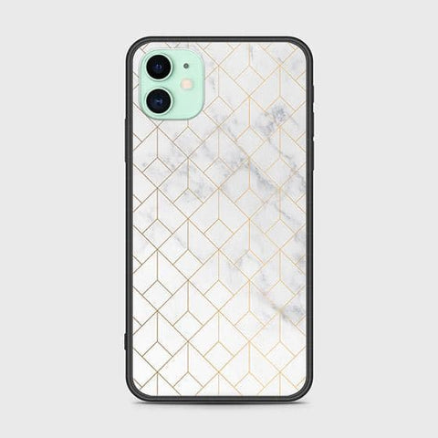 iPhone 11 Cover - White Marble Series 2 - HQ Ultra Shine Premium Infinity Glass Soft Silicon Borders Case