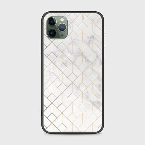 iPhone 11 Pro Max Cover - White Marble Series 2 - HQ Ultra Shine Premium Infinity Glass Soft Silicon Borders Case