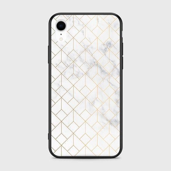 iPhone XR Cover - White Marble Series 2 - HQ Ultra Shine Premium Infinity Glass Soft Silicon Borders Case