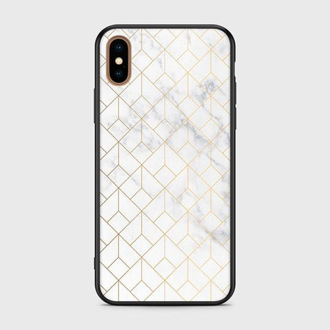 iPhone XS Max Cover - White Marble Series 2 - HQ Ultra Shine Premium Infinity Glass Soft Silicon Borders Case