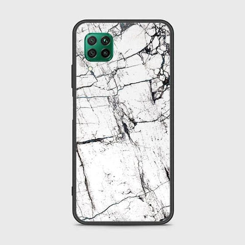 Huawei P40 Lite Cover - White Marble Series 2 - HQ Ultra Shine Premium Infinity Glass Soft Silicon Borders Case