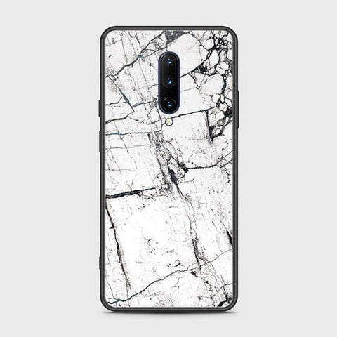 OnePlus 7 Pro Cover - White Marble Series 2 - HQ Ultra Shine Premium Infinity Glass Soft Silicon Borders Case